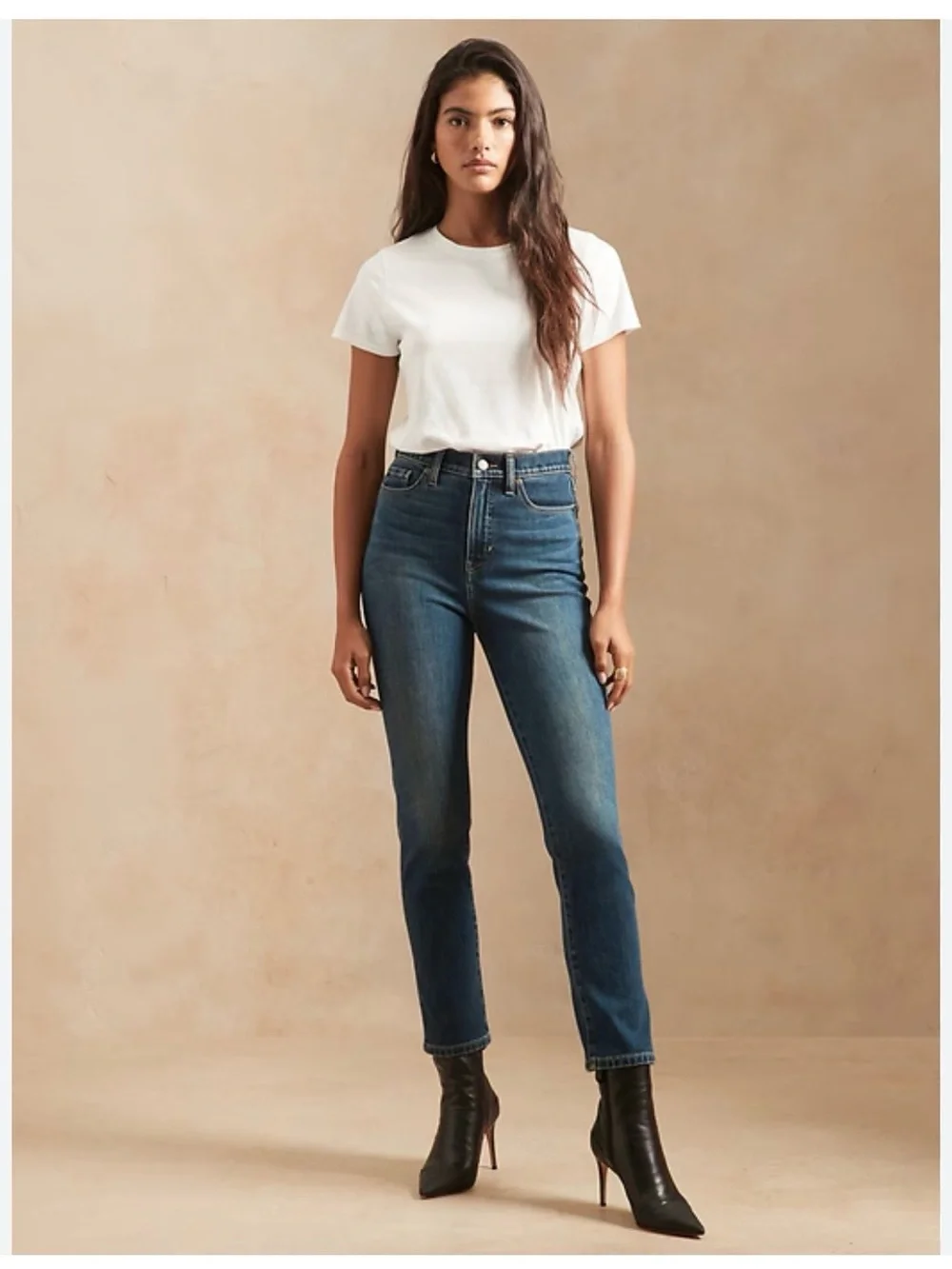 Banana Republic Ultra High-Rise Slim Straight Women’s Jeans Size 12 Raw Hem